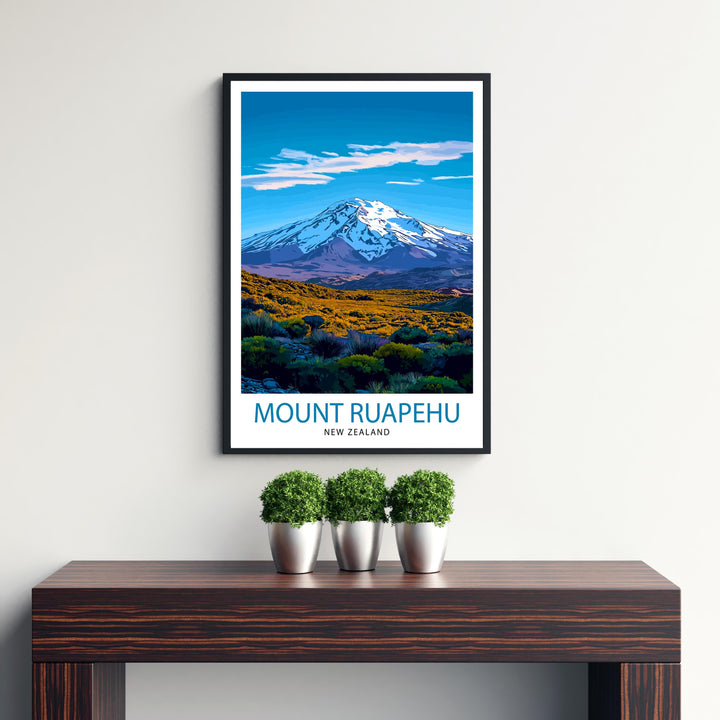 Mt. Ruapehu New Zealand Travel Poster