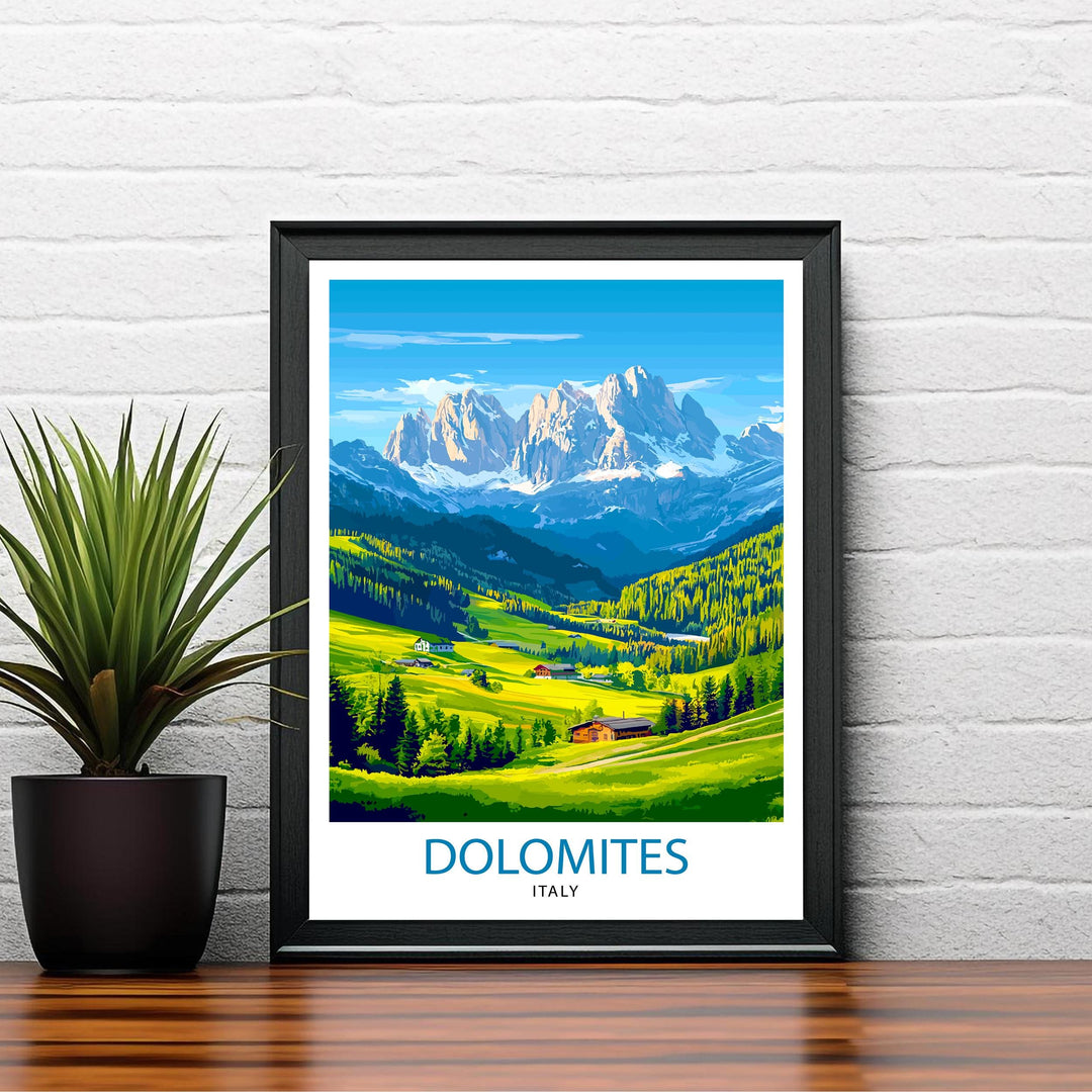 Dolomites Italy Travel Poster