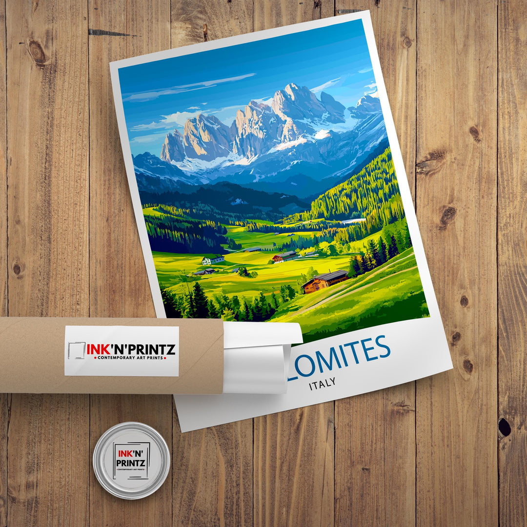 Dolomites Italy Travel Poster