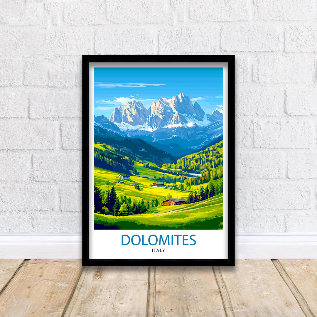 Dolomites Italy Travel Poster