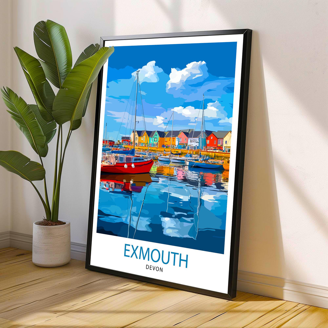 Exmouth Devon Travel Print Wall Decor Wall Art Exmouth Wall Hanging Home Décor Exmouth Gift Art Lovers English Art Lover Gift Print Art