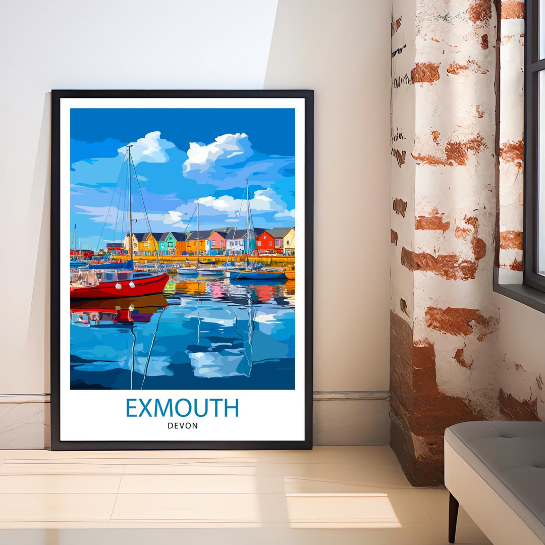 Exmouth Devon Travel Print Wall Decor Wall Art Exmouth Wall Hanging Home Décor Exmouth Gift Art Lovers English Art Lover Gift Print Art