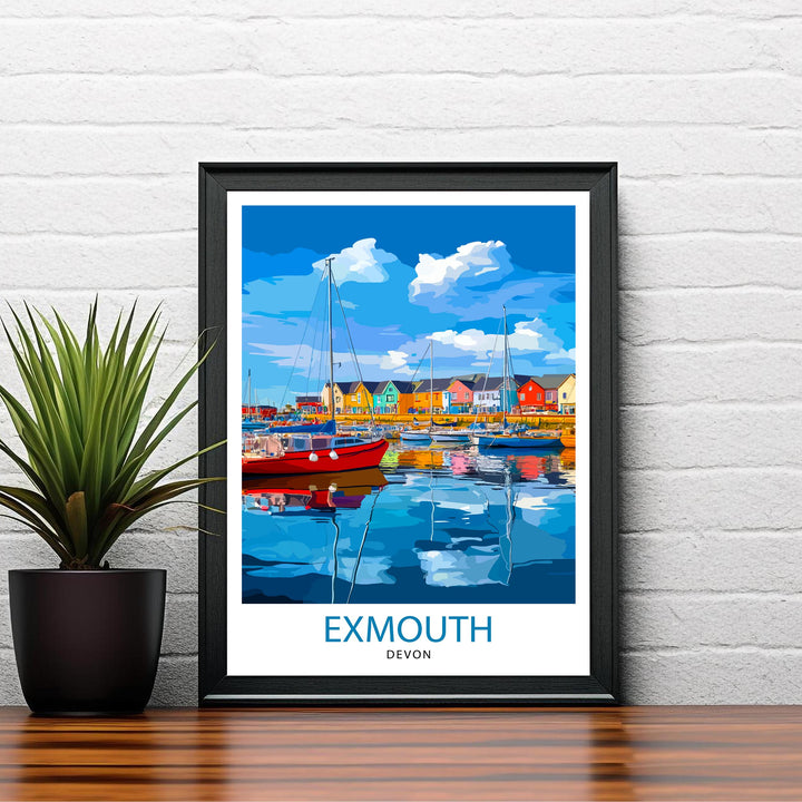 Exmouth Devon Travel Print Wall Decor Wall Art Exmouth Wall Hanging Home Décor Exmouth Gift Art Lovers English Art Lover Gift Print Art