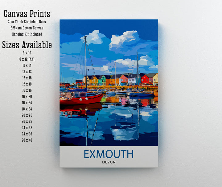 Exmouth Devon Travel Print Wall Decor Wall Art Exmouth Wall Hanging Home Décor Exmouth Gift Art Lovers English Art Lover Gift Print Art