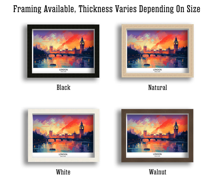 London Skyline England Travel Print Wall Decor Wall Art London Skyline Wall Hanging Home Décor London Gift Art Lovers British Art Lover