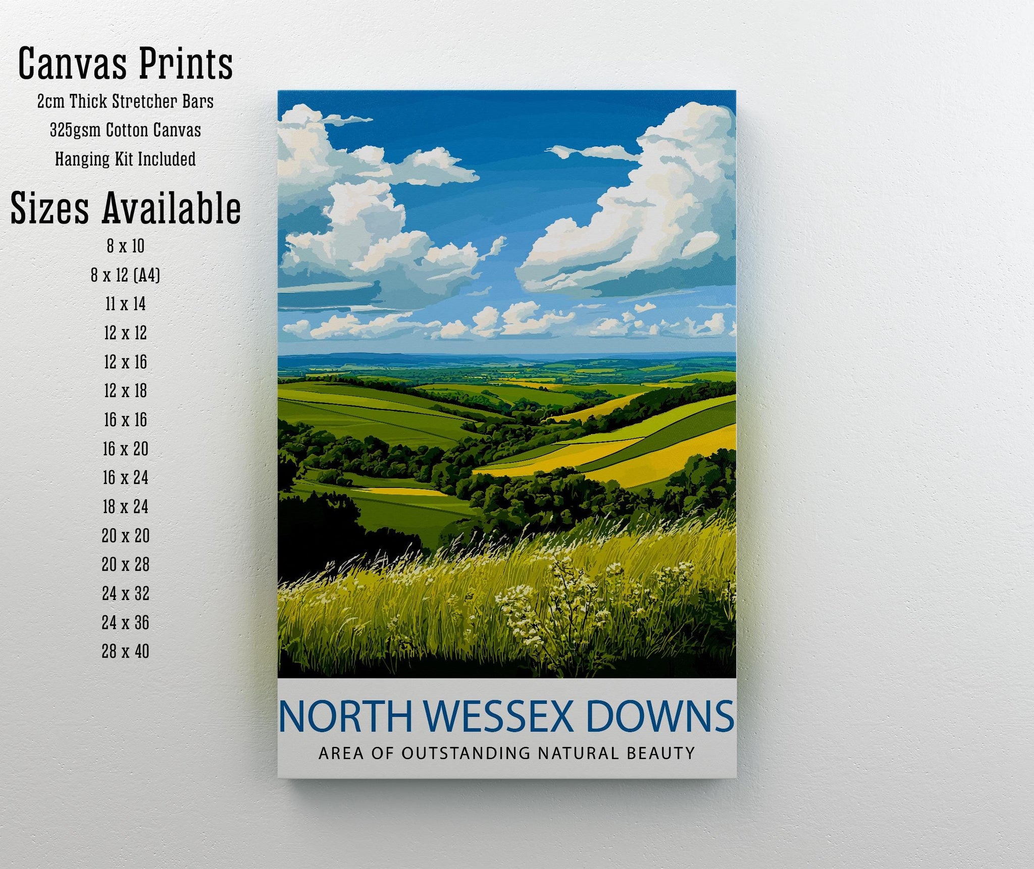 North Wessex Downs England Travel Print Wall Decor Wall Art North Wessex Downs Wall Hanging Home Décor North Wessex Downs Gift Art Lovers