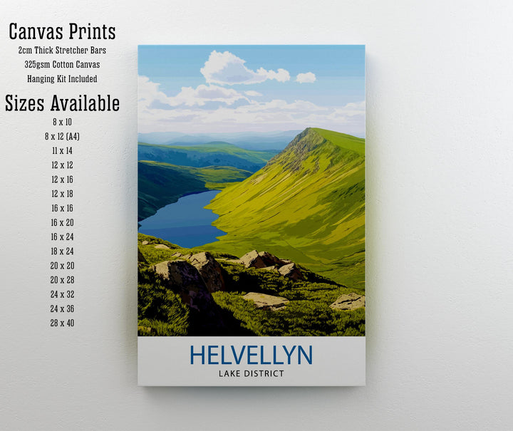 Helvellyn Lake District Travel Poster