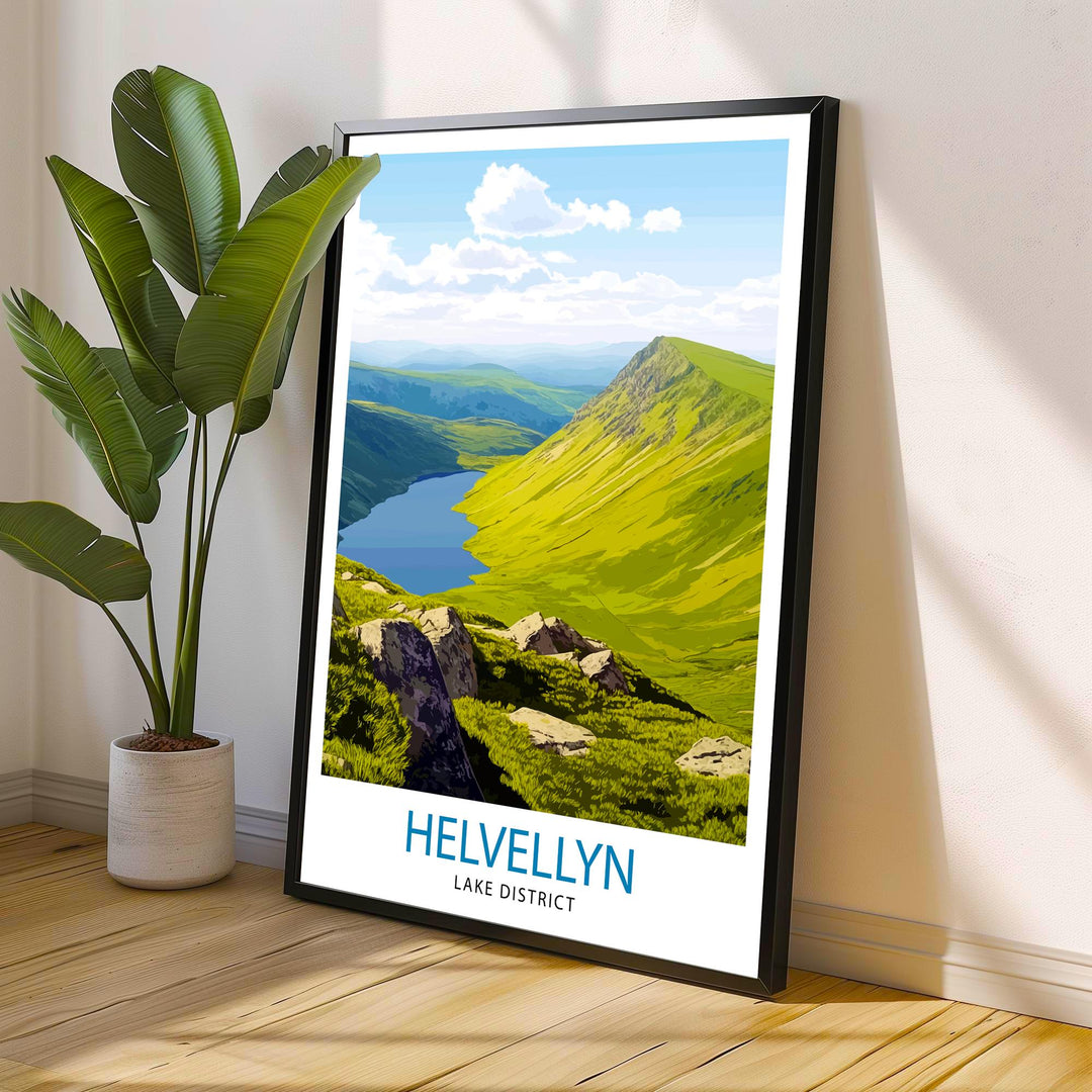 Helvellyn Lake District Travel Poster