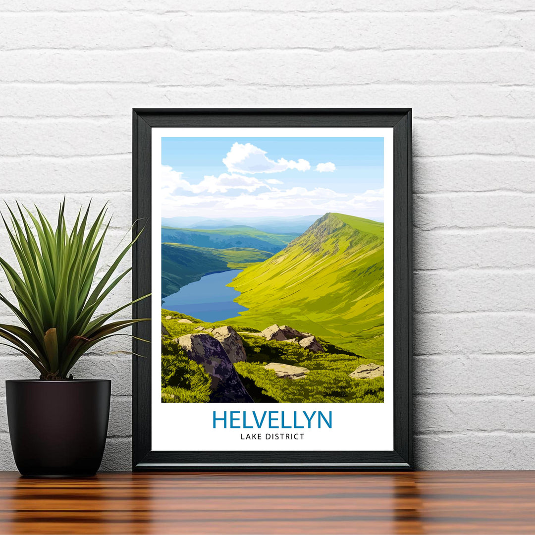 Helvellyn Lake District Travel Poster