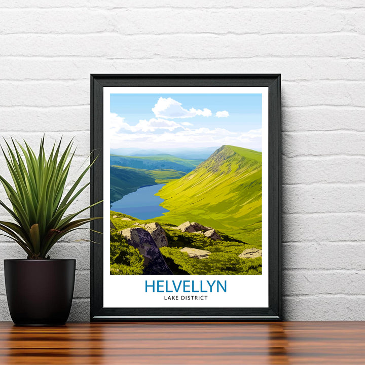 Helvellyn Lake District Travel Poster