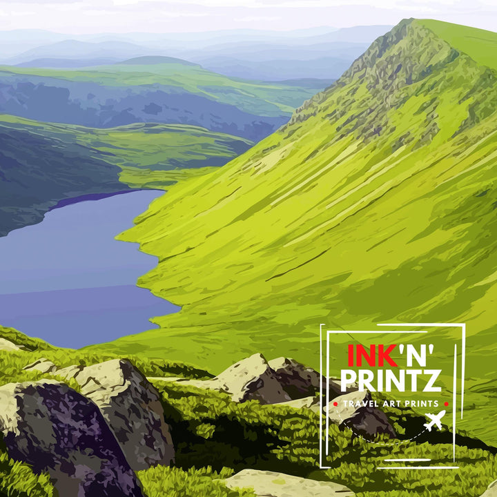 Helvellyn Lake District Travel Poster