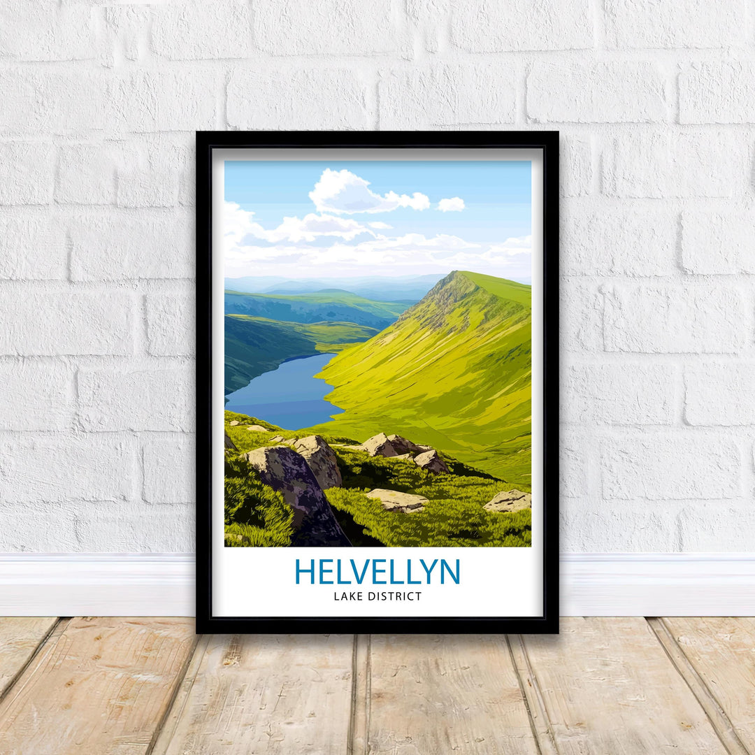 Helvellyn Lake District Travel Poster