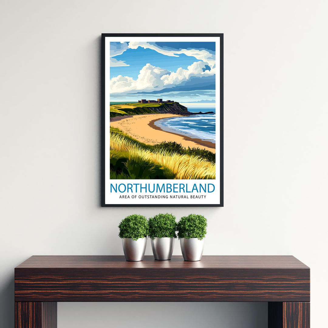 Northumberland England Travel Poster