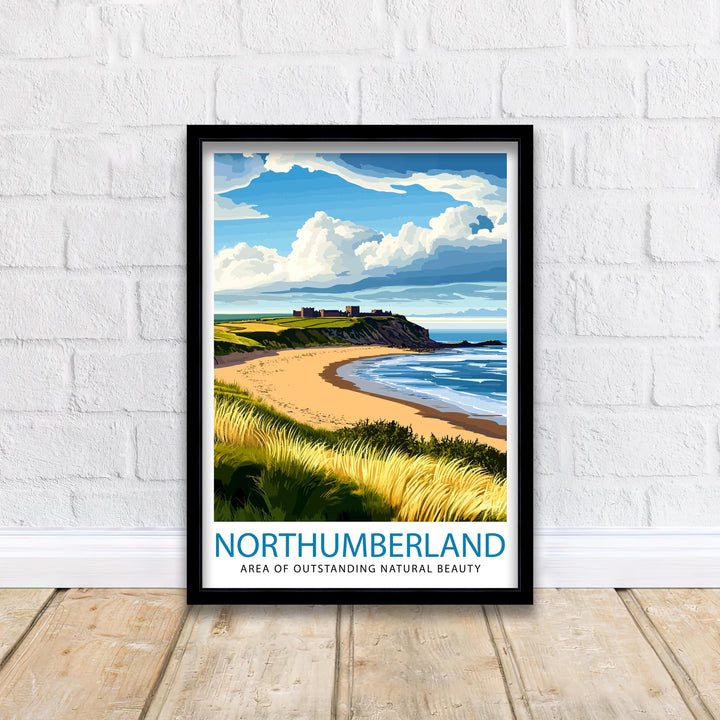 Northumberland England Travel Poster