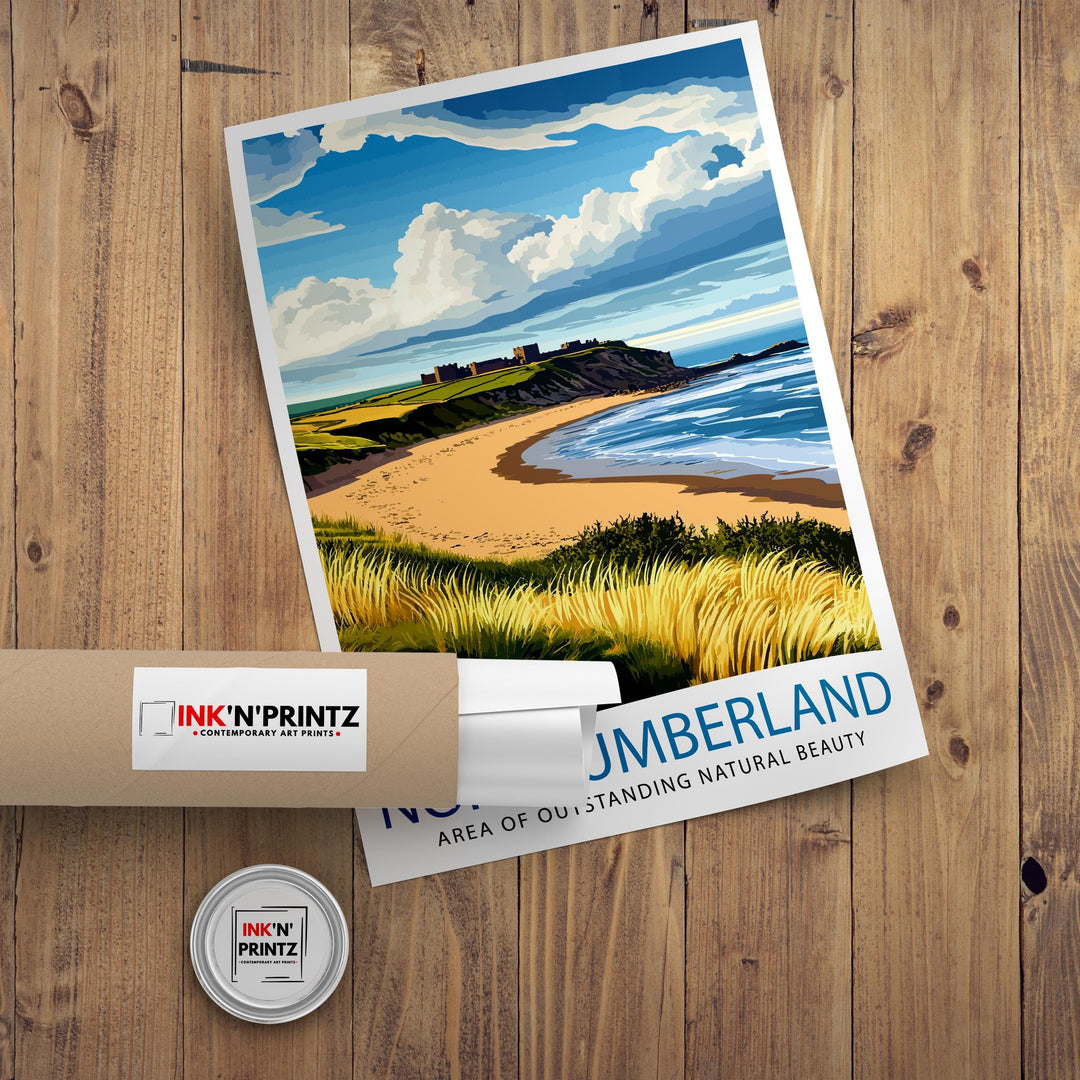 Northumberland England Travel Poster