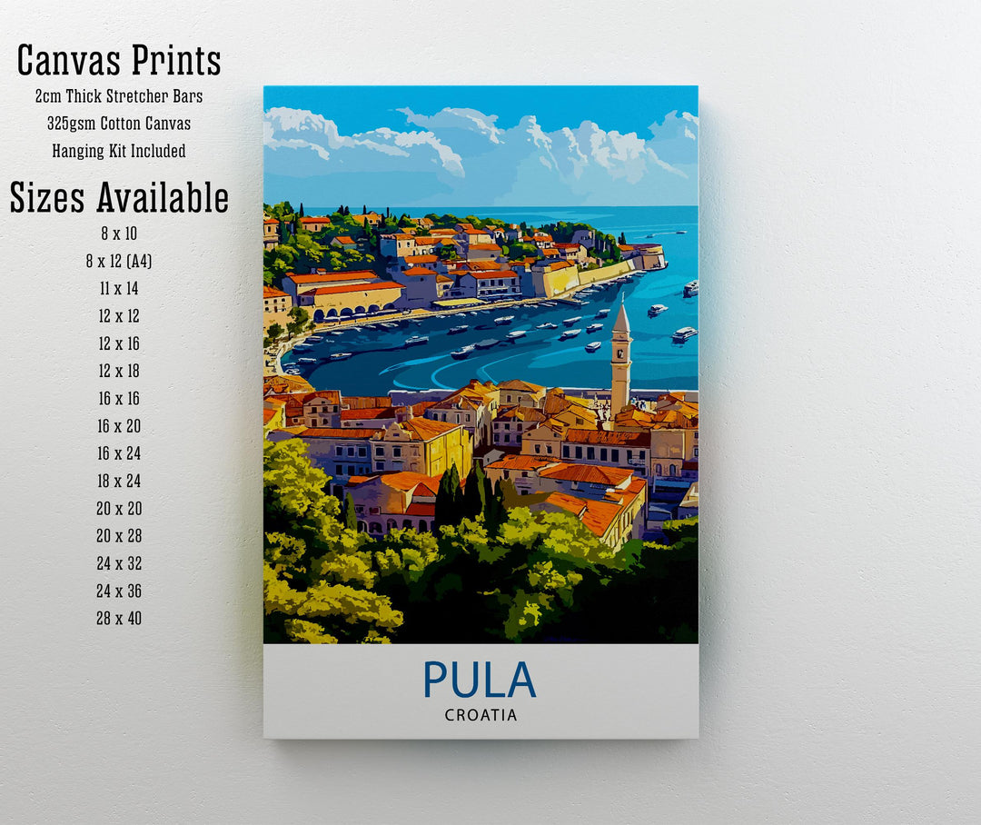 Pula Croatia Travel Print Wall Decor Wall Art Pula Wall Hanging Home Décor Pula Gift Art Lovers Croatian Art Lover Gift Print Art