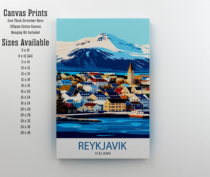 Reykjavik Iceland Travel Print Wall Decor Wall Art Reykjavik Wall Hanging Home Décor Reykjavik Gift Art Lovers Icelandic Art Lover Gift