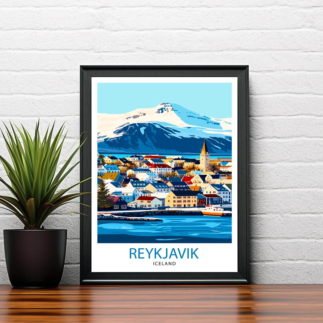 Reykjavik Iceland Travel Poster