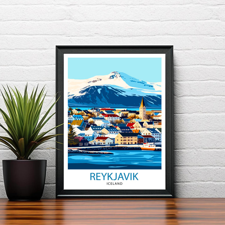 Reykjavik Iceland Travel Print Wall Decor Wall Art Reykjavik Wall Hanging Home Décor Reykjavik Gift Art Lovers Icelandic Art Lover Gift