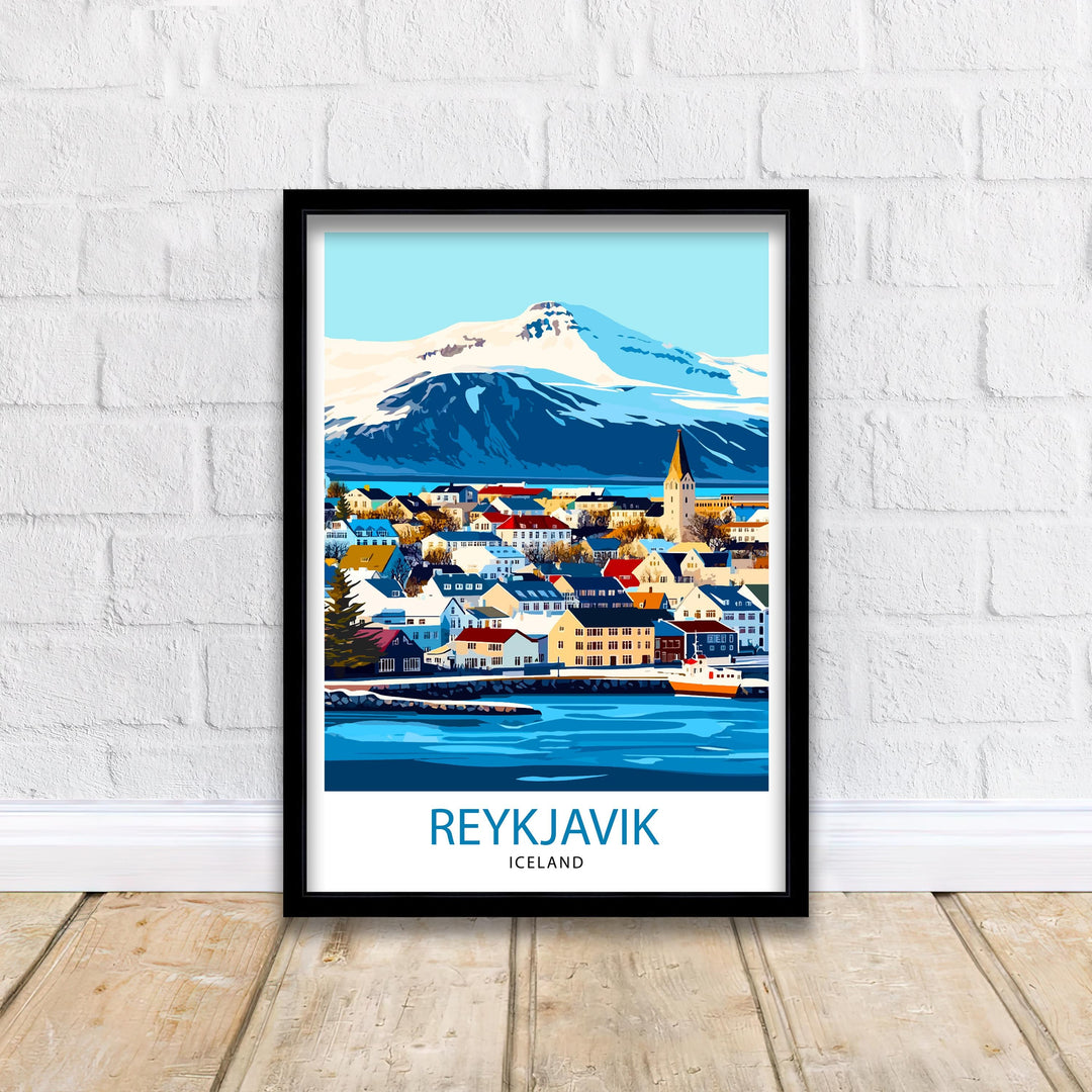 Reykjavik Iceland Travel Poster