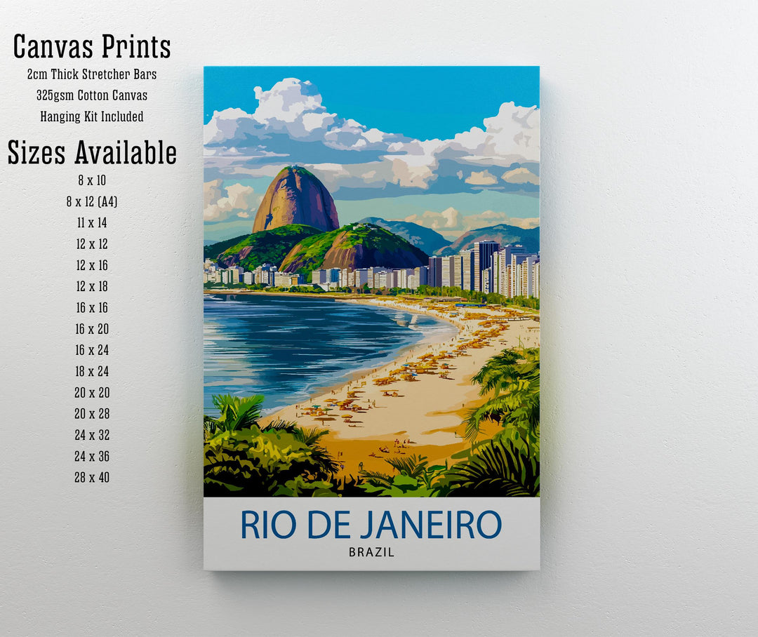 Rio de Janeiro Brazil Travel Print Wall Decor Wall Art Rio Wall Hanging Home Décor Rio de Janeiro Gift Art Lovers Brazilian Art Lover Gift