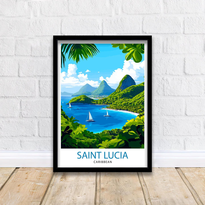 St. Lucia Caribbean Travel Poster