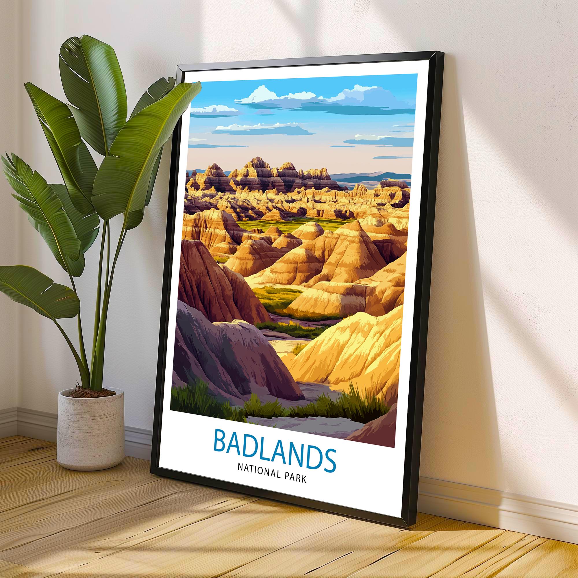 Badlands National Park South Dakota Travel Print Wall Decor Wall Art Badlands Wall Hanging Home Décor Badlands Gift Art Lovers American