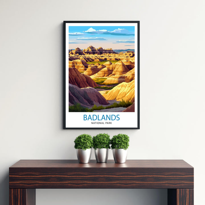 Badlands National Park South Dakota Travel Poster