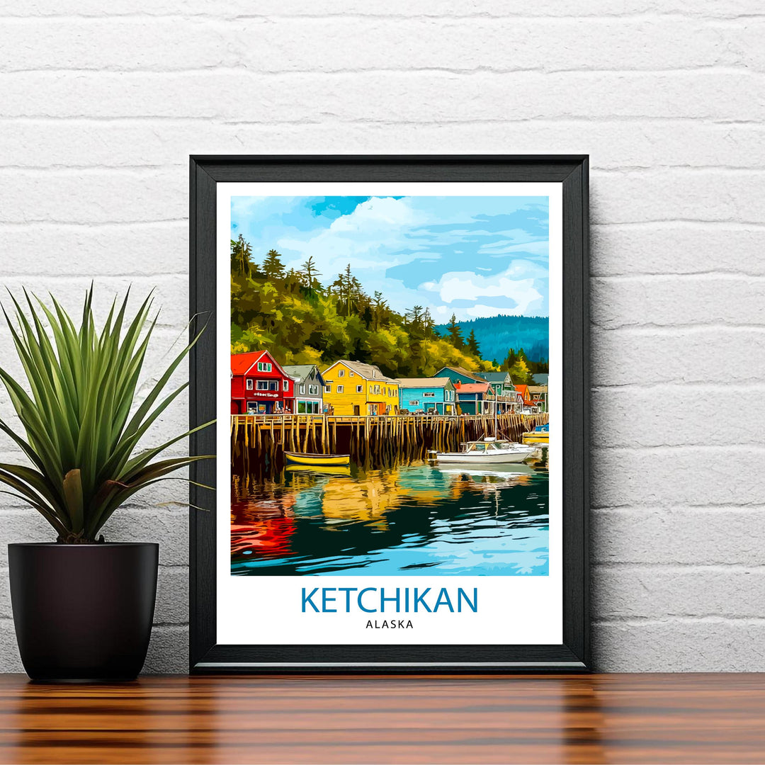 Ketchikan Alaska Travel Print Wall Decor Wall Art Ketchikan Wall Hanging Home Décor Ketchikan Gift Art Lovers Alaskan Art Lover Gift Print