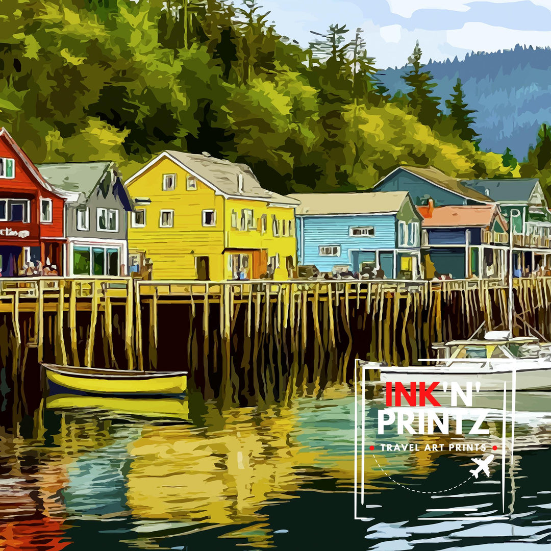 Ketchikan Alaska Travel Print Wall Decor Wall Art Ketchikan Wall Hanging Home Décor Ketchikan Gift Art Lovers Alaskan Art Lover Gift Print