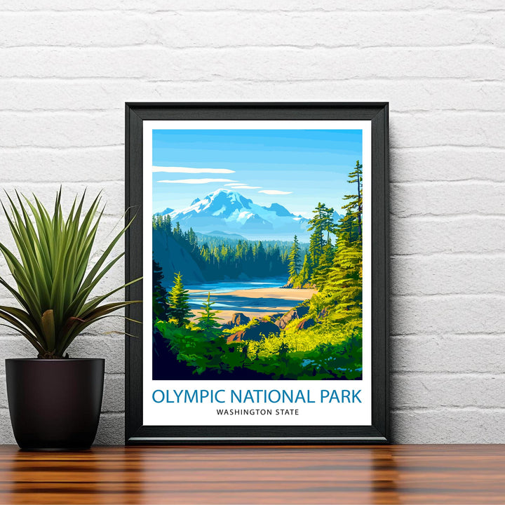 Olympic National Park Washington Travel Print Wall Decor Wall Art Olympic National Park Wall Hanging Home Décor Olympic Gift Art Lovers