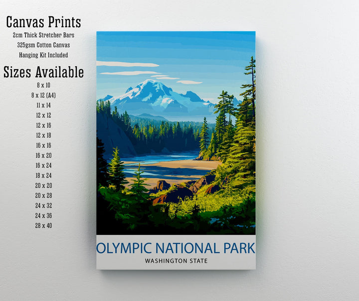 Olympic National Park Washington Travel Print Wall Decor Wall Art Olympic National Park Wall Hanging Home Décor Olympic Gift Art Lovers