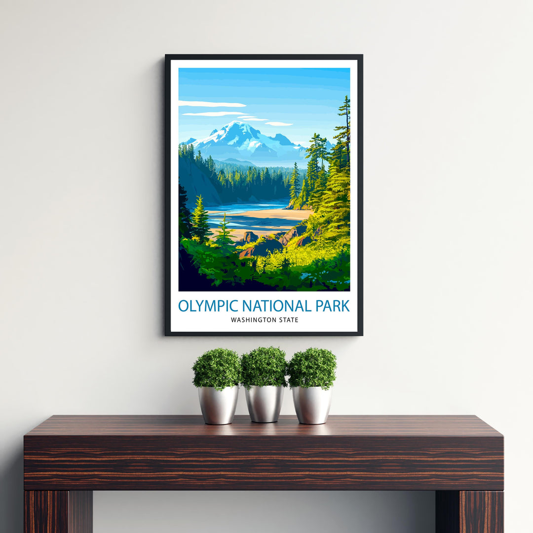 Olympic National Park Washington Travel Print Wall Decor Wall Art Olympic National Park Wall Hanging Home Décor Olympic Gift Art Lovers