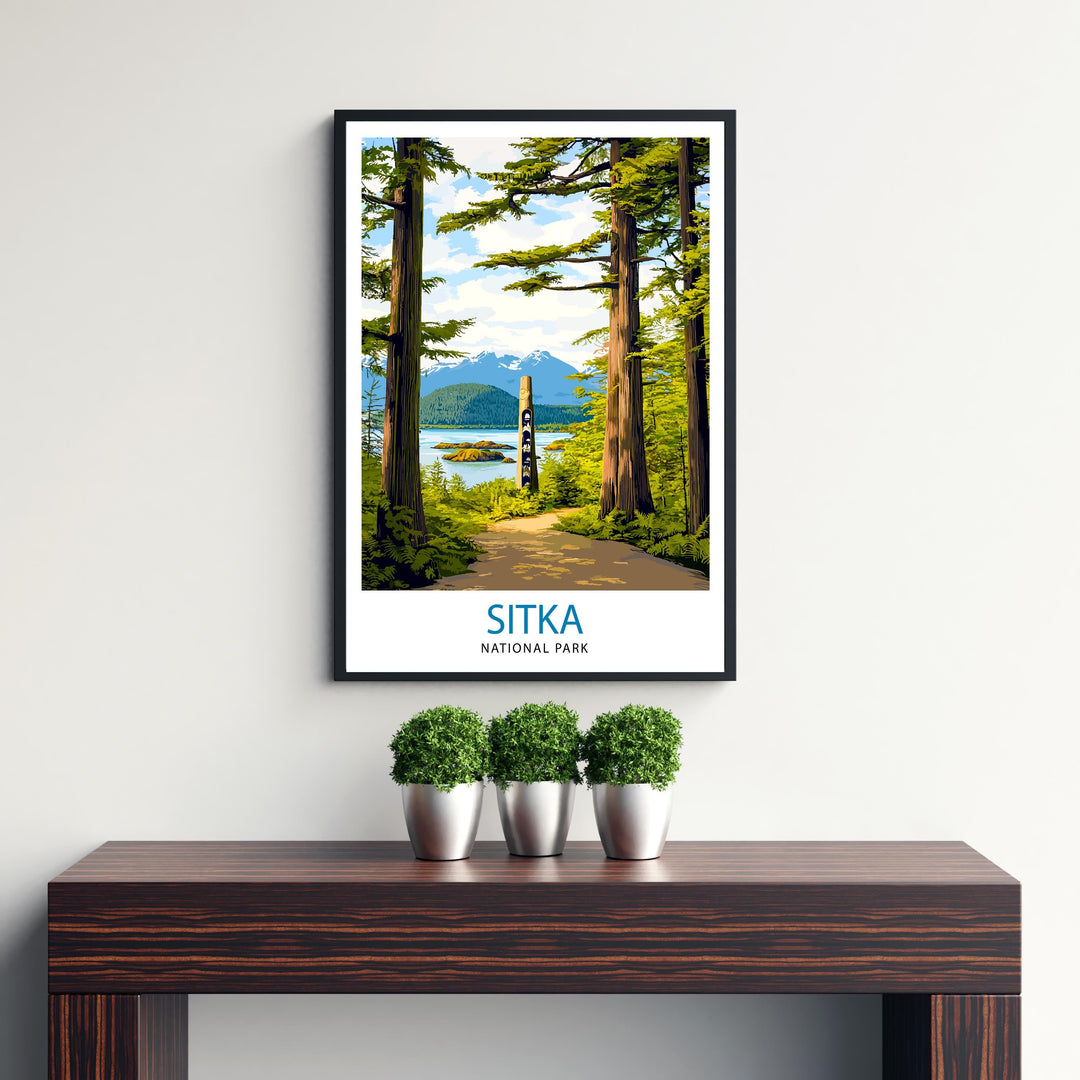 Sitka National Historical Park Alaska Travel Poster