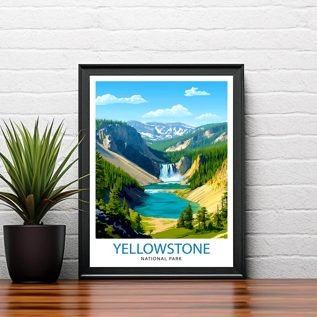 Yellowstone National Park USA Travel Poster