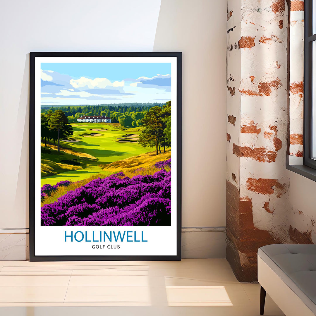 Hollinwell Golf Club Poster Custom Golf Course Art Hollinwell Golf Club