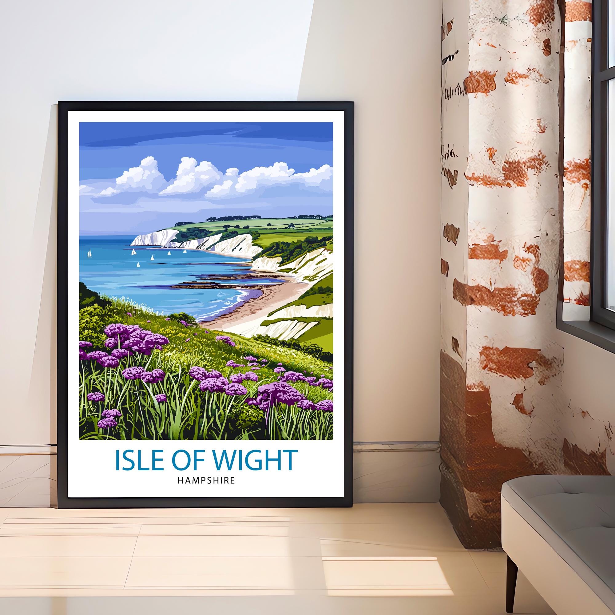 Isle of Wight England Travel Print Wall Decor Wall Art Isle of Wight Wall Hanging Home Décor Isle of Wight Gift Art Lovers British Art Lover