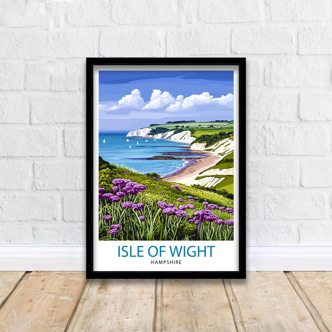 Isle of Wight England Travel Print Wall Decor Wall Art Isle of Wight Wall Hanging Home Décor Isle of Wight Gift Art Lovers British Art Lover