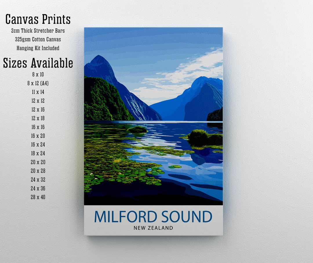 Milford Sound New Zealand Travel Print Wall Decor Wall Art Milford Sound Wall Hanging Home Décor Milford Sound Gift Art Lovers New Zealand