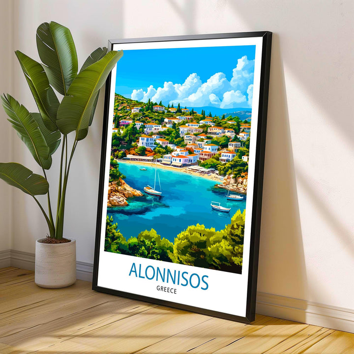 Alonnisos Greece Travel Print Wall Decor Wall Art Alonnisos Wall Hanging Home Décor Alonnisos Gift Art Lovers Greek Art Lover Gift Print Art