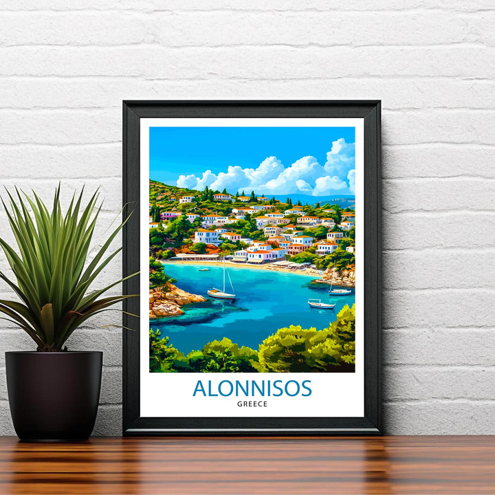 Alonnisos Greece Travel Print Wall Decor Wall Art Alonnisos Wall Hanging Home Décor Alonnisos Gift Art Lovers Greek Art Lover Gift Print Art