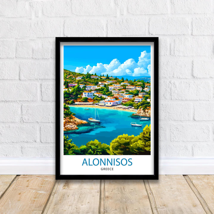 Alonnisos Greece Travel Print Wall Decor Wall Art Alonnisos Wall Hanging Home Décor Alonnisos Gift Art Lovers Greek Art Lover Gift Print Art