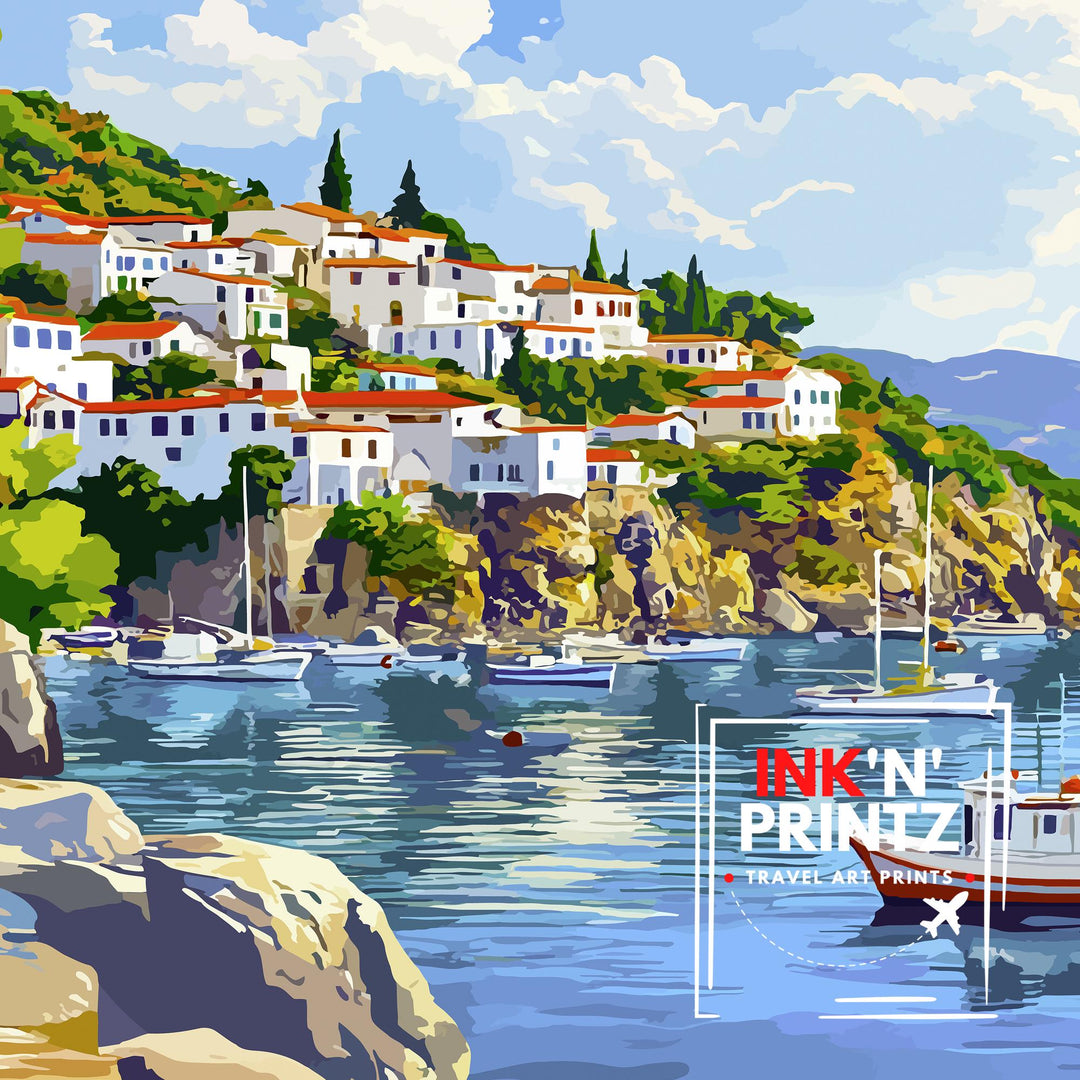 Skopelos Greece Travel Poster