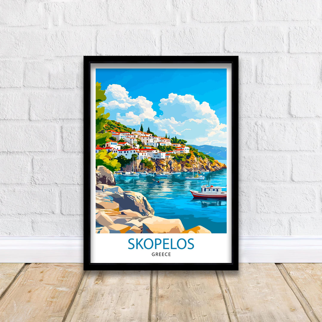 Skopelos Greece Travel Print Wall Decor Wall Art Skopelos Wall Hanging Home Décor Skopelos Gift Art Lovers Greek Art Lover Gift Print Art