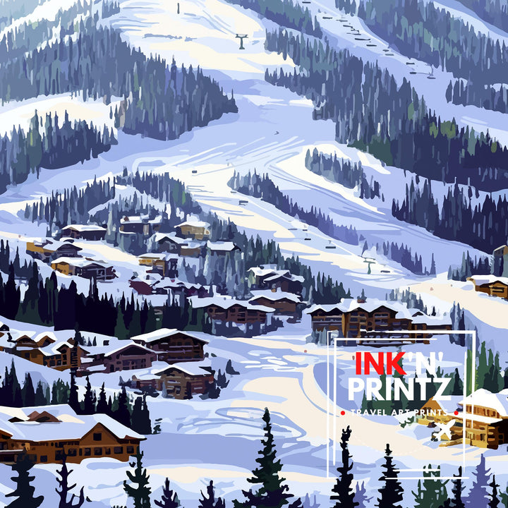 Deer Valley Ski Resort Utah Travel Print Wall Decor Wall Art Deer Valley Wall Hanging Home Décor Ski Resort Gift Art Lovers Winter Sports