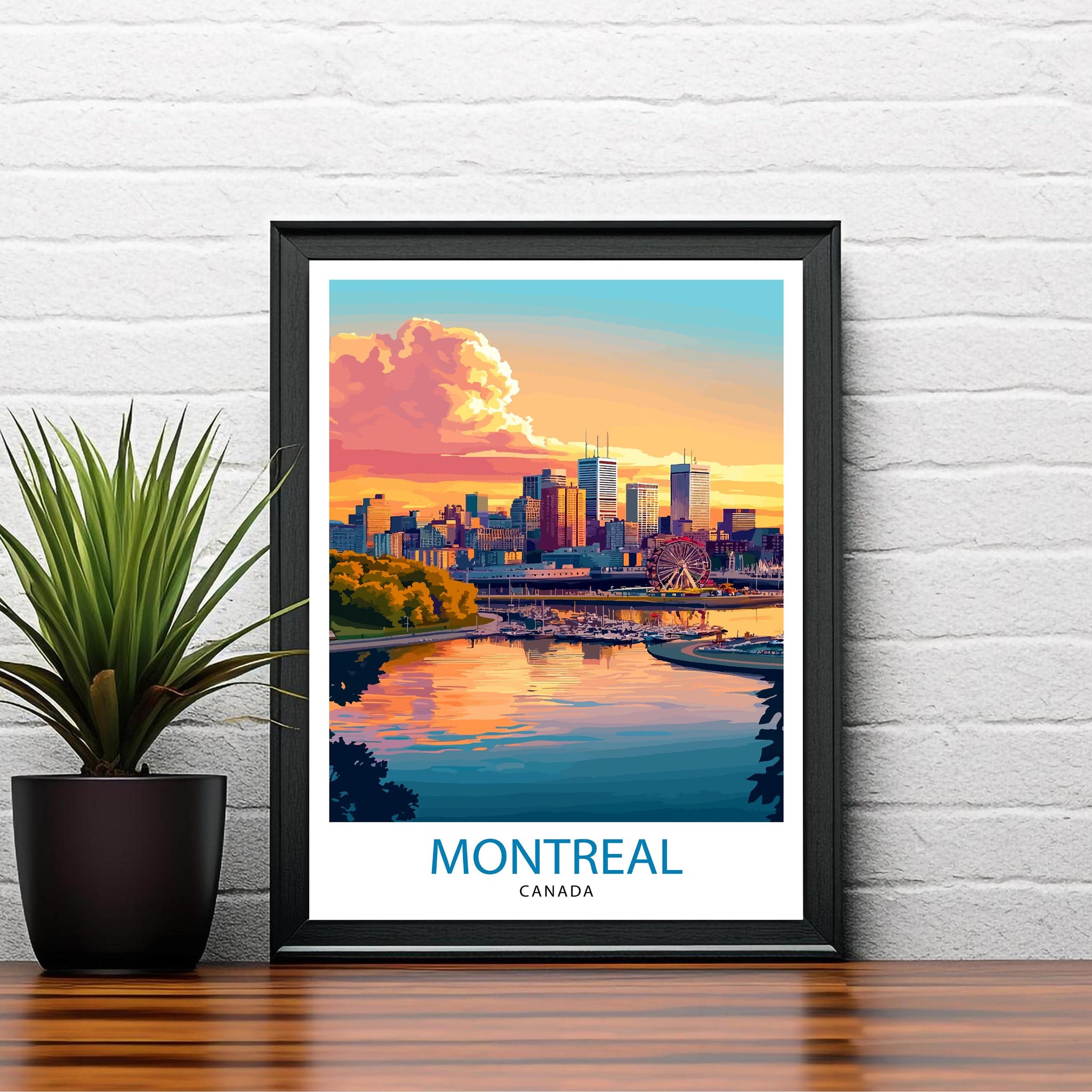 Montreal Canada Travel Print Wall Decor Wall Art Montreal Skyline Wall Hanging Home Décor Montreal Gift Art Lovers Canadian Art Lover Gift