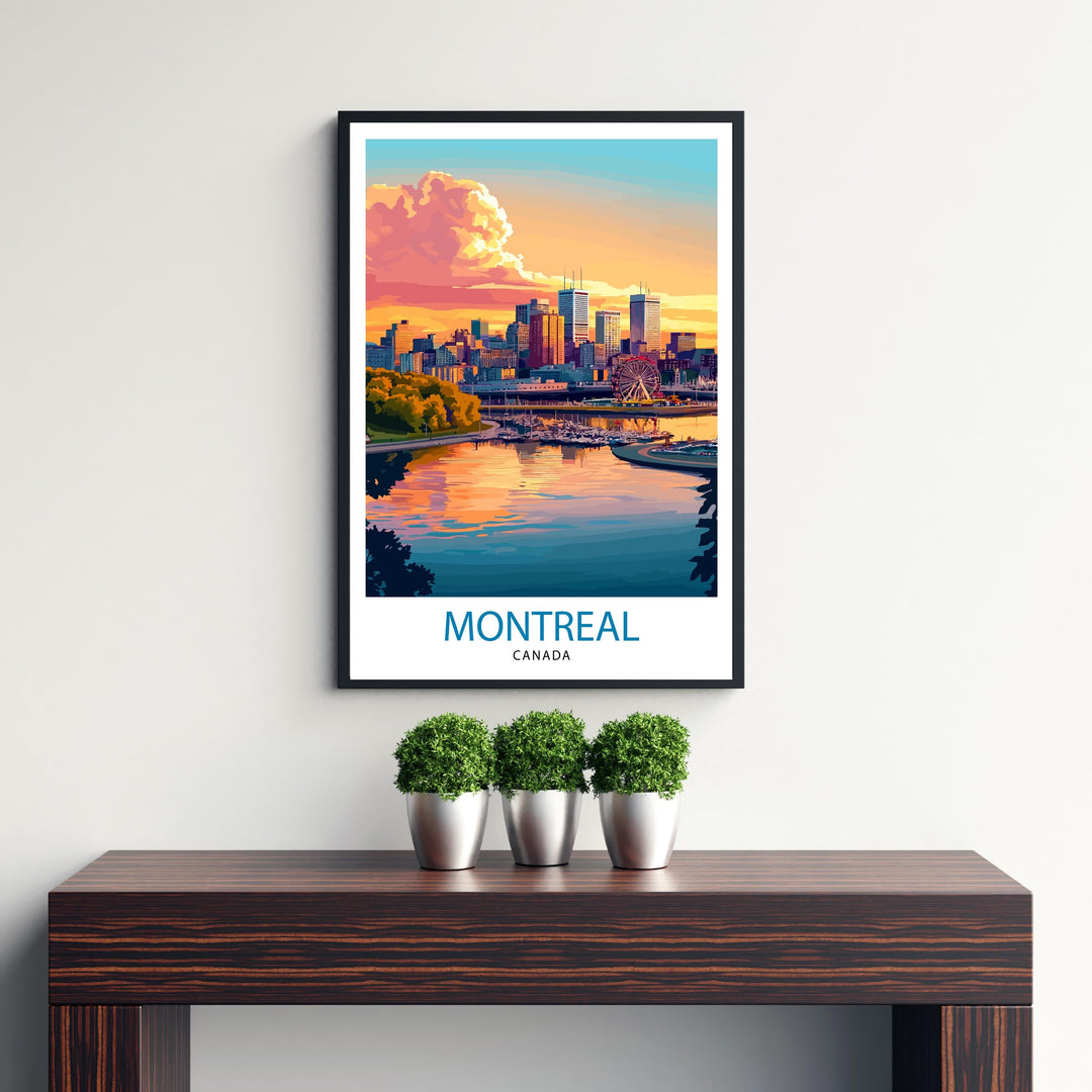 Montreal Canada Travel Print Wall Decor Wall Art Montreal Skyline Wall Hanging Home Décor Montreal Gift Art Lovers Canadian Art Lover Gift