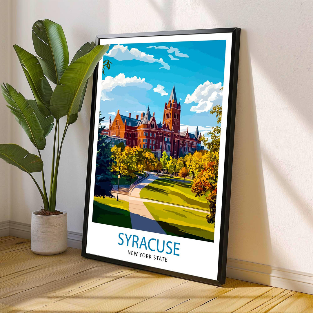 Syracuse New York Travel Print Wall Decor Wall Art Syracuse Skyline Wall Hanging Home Décor Syracuse Gift Art Lovers Upstate New York Art