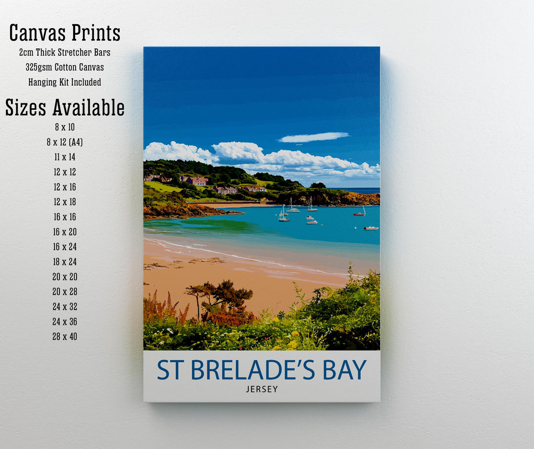 St. Brelade’s Bay Jersey Travel Print Wall Decor Wall Art St. Brelade’s Beach Wall Hanging Home Décor Jersey Gift Art Lovers Coastal