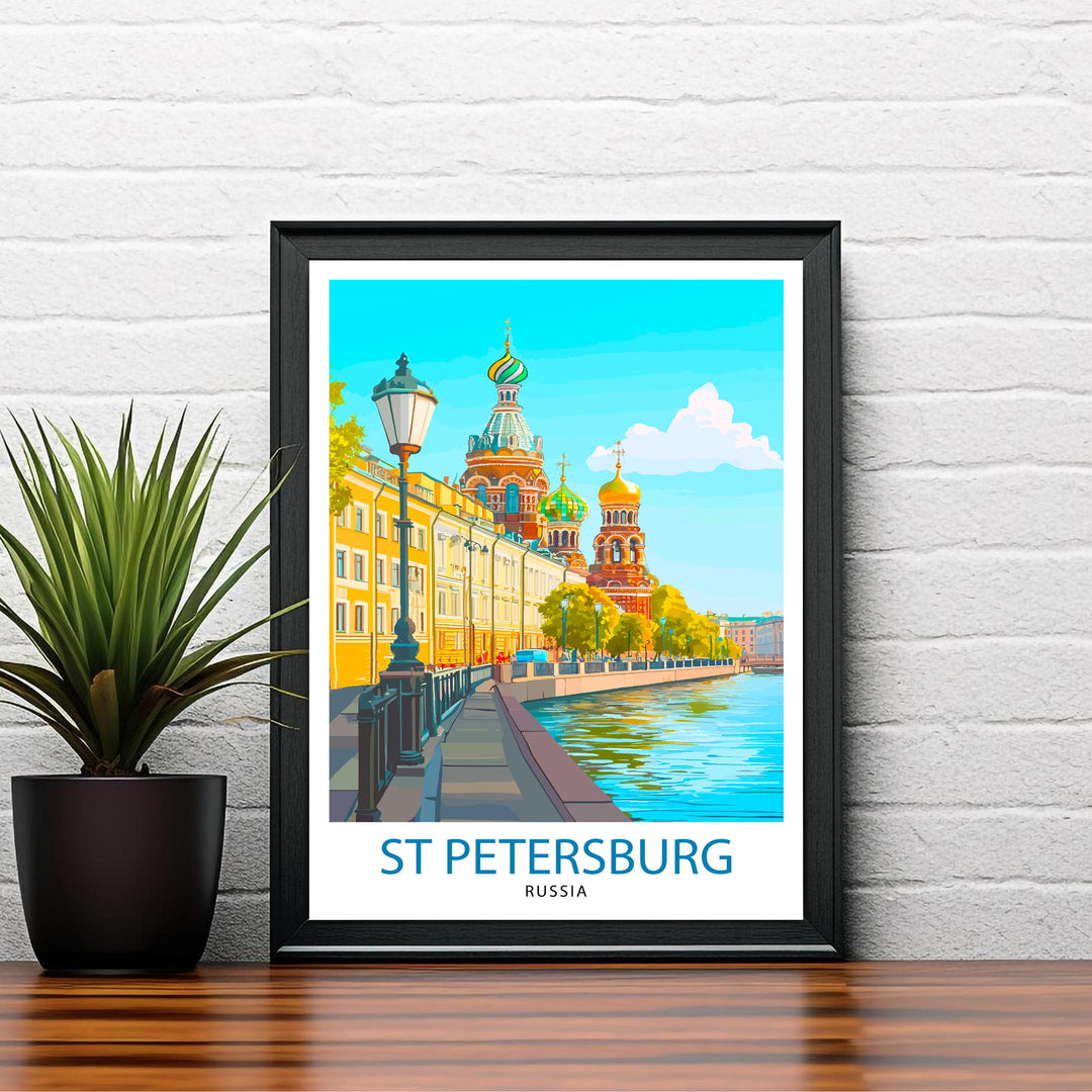 St. Petersburg Russia Travel Print Wall Decor Wall Art St. Petersburg Skyline Wall Hanging Home Décor Russian Art Gift Art Lovers Historic